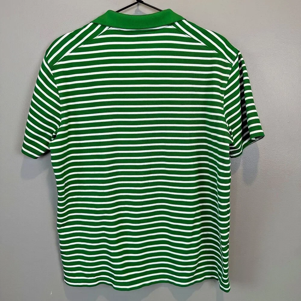 Nike Dri-Fit Oregon Ducks Green Stripe Polo Womens Medium